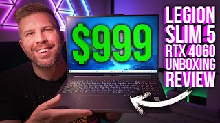 Legion Slim 5 Unboxing Review Thin and just as Powerful 10 Game Benchmarks Display Test More [upl. by Mulford]