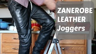 Zanerobe Perforated Leather Joggers Fit Review [upl. by Bussey]