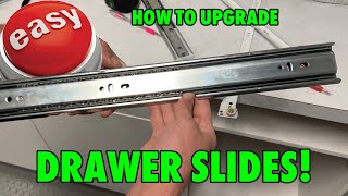 How to Upgrade Roller Drawer Slides Quick and Easy  SoftClose Upgrade [upl. by Sherurd]