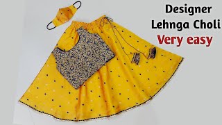 Lehenga Choli Cutting and Stitchingfull tutorial step by step Lehenga choli dress design for kids [upl. by Howland]