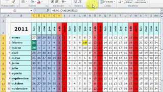 Cómo hacer un mini calendario con festivos en Excel [upl. by Humfried]