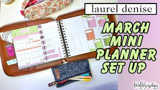 NEW MARCH MONTHLY SET UP  LAUREL DENISE MINI PLANNER  PEAR MINT PAPER STICKERS [upl. by Harutek562]