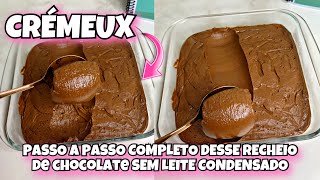 CRÃ‰MEUX RECHEIO CREMOSO DE CHOCOLATE SEM LEITE CONDENSADO  RECHEIO ESTRUTURADO DEMAIS [upl. by Eiuqnom698]