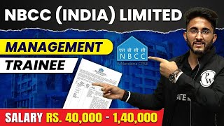 NBCC INDIA LIMITED  MANAGEMENT TRAINEE  Salary Rs 40000 140000 [upl. by Newel]