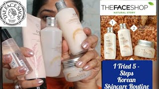 I Tried 5 Steps Korean Skincare Routine ft The Face Shop  Korean Skincare Routine  The Face Shop [upl. by Bubb969]