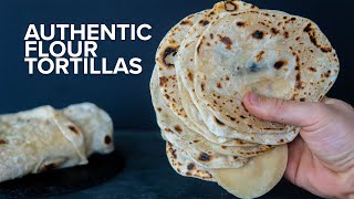 How to make the Best Authentic Flour Tortillas  4 Ingredient Tortillas [upl. by Atinra]