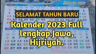 Kalender 2023 masehifull lengkap hari besar weton jawa dan hijriyah [upl. by Iddet657]