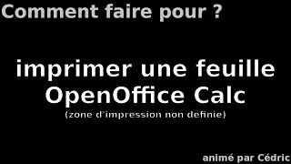 LibreOffice Calc  Zone dimpression non définie [upl. by Ydolem]