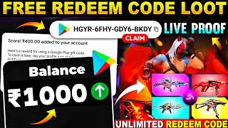 😱OMG ₹1000 Google Redeem Code 2024  How to get free Google redeem code  free redeem code app [upl. by Cherish680]