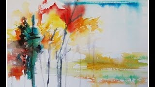 Paint an Abstract Landscape in Watercolor [upl. by Llerral]