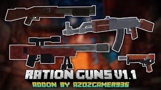 Craftable Update Gun Mod MCPE  Ratio Guns 3D Addon V11  Craftable Guns for Minecraft Bedrock [upl. by Soll]