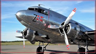 DC3 Dakota Norway A trip above Vestfold from Torp airport Juli 2014 [upl. by Scevo837]