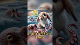 Rabbit RESCUE Octopus 兔子拯救八爪魚 rabbit cute bunny shorts short shortvideo funnyvideos cat [upl. by Pippas16]