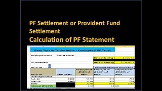 Calculation of PF Settlement [upl. by Aihsoek]