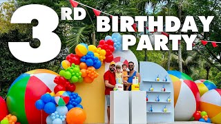 Splish Splash Celebrate Boys Beach Ball Pool Party for their 3rd Birthday [upl. by Enra441]