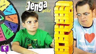 JENGA GOLD Game and Wheel of Doom with HobbyFamily [upl. by Blackmore]