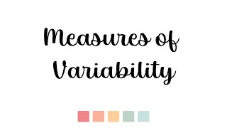 Measures of Variability Ungrouped Data [upl. by Alla]