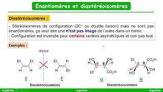 Relation stéréochimique  énantiomères et diastéréoisomères [upl. by Manoop]