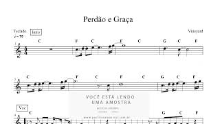 Partitura de Teclado Perdão e Graça  Vineyard [upl. by Repmek]