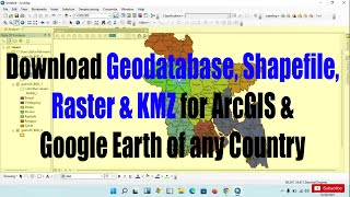 How to download Geodatabase Shapefile Raster amp KMZ for ArcGIS amp Google Earth of any Country [upl. by Suqram]