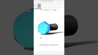 Cadmium Plated Steel Hex Head Screw  EngineerImagination solidworks shorts trending viral [upl. by Bozovich]