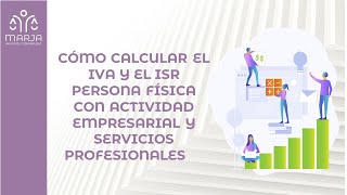 ¿Cómo calcular el IVA y el ISR persona física con actividad empresarial y servicios profesionales [upl. by Zil]