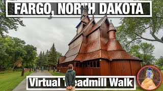 City Walks  Fargo North Dakota Virtual Walking Tour  Downtown to River and Moorhead MN [upl. by Timon]