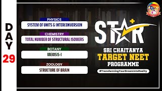 Day 29  STAR  Structural Isomers MEIOSIS amp STRUCTURE OF BRAIN  SriChaitanyaEdu [upl. by Anod]