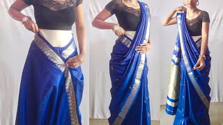 Retro Mermaid Style Saree Draping  How to Drape Silk Saree Modern Style to look more Stylish [upl. by Hcra]