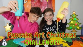 CHRISTMAS PANCAKE ART CHALLENGE MET HUGO  Bibi [upl. by Housen]