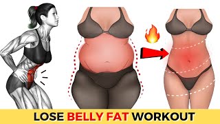 10 Min Standing FLABBY STOMACH Exercise  No Equipment Abs Exercises ➜ FLAT STOMACH amp SMALL WAIST [upl. by Resneps]