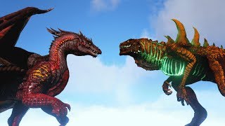 ALPHA DRAGON vs GODZILLARK  ARK Survival Evolved  Cantex [upl. by Nailluj]