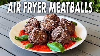 Easy Air Fryer Meatballs  How I Make A Quick Batch Of Meatballs [upl. by Buerger120]