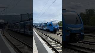 2 Stadler Flirt von Go Ahead Bayerm rangieren in LindauReutin trainspotting train railway [upl. by Anitsud175]