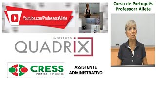 Banca QUADRIX 2021 Concurso CRESS  Correção da Prova de Português Assistente Administrativo [upl. by Schwartz94]