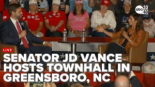 Senator JD Vance hosts town hall in Greensboro NC  October 10 2024 [upl. by Rahcir]