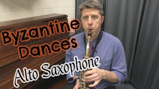 Byzantine Dances  ALTO SAXOPHONE Practice video [upl. by Pirri]