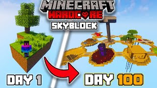 I Spent 100 Days in Skyblock Without The Start Chest in Minecraft [upl. by Linetta]