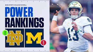 College Football Power Rankings Notre Dame cracks Top 5 Michigan falls out of Top 10 [upl. by Atin368]