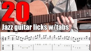 20 Jazz Guitar Licks  Lessons and Exercises With Tabs For Beginners [upl. by Dao]