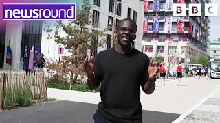 Tour of the Olympic Athletes Village  Newsround [upl. by Nonnaihr]