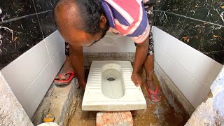 WoW Excellent How to Install indian toilet Seat With design tile installation Easy and fastest [upl. by Trina815]