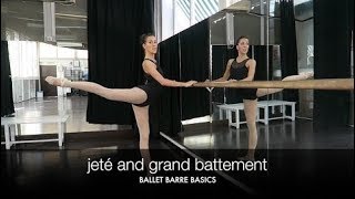 BALLET BARRE BASICS  jeté and grand battement tutorial  natalie danza [upl. by Edbert]