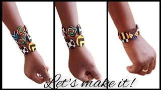 DIY Ankara Bracelet  Unique design  Very easy to make  beginners friendly [upl. by Ahsoek]