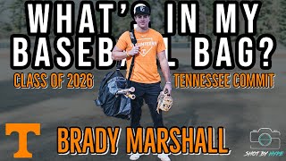 Whats In My Baseball Bag Ft Tennessee Commit Brady Marshall A Class Of 2026 3BRHP [upl. by Nihhi]