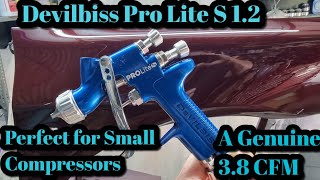 Devilbiss Pro Lite S A Low CFM LVLP Small Compressor Quality Mini Spray Gun [upl. by Laekim]