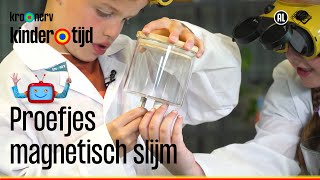 🔬🔍Proefjes  Magnetisch Slijm Kindertijd KRONCRV [upl. by Pitzer]