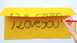 How To Turn Word Anything In To A I Love You  Paper Folding And Writing I Love You  Amazing Art [upl. by Aivatahs487]