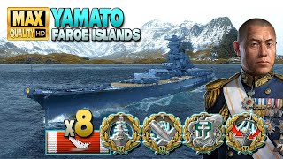 Battleship Yamato Yamamoto amp 8 ships destroyed  World of Warships [upl. by Eirovi]