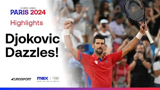 Intense tiebreak set as Novak Djokovic knocks out Stefanos Tsitsipas 🐐  Paris2024 Olympics [upl. by Holmes]